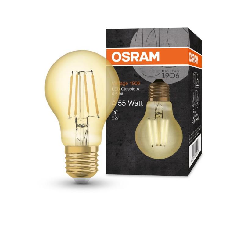 Osram VINTAGE 1906 E27 LED-Lampe Filament extra warmweiss Bernsteinfarben